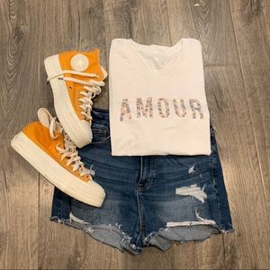 Cotton on AMOR cheetah t shirt